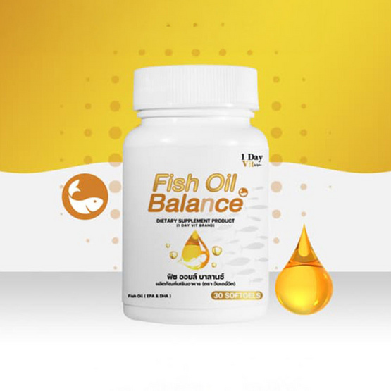 ฟิช ออยล์ บาลานซ์ ผลิตภัณฑ์เสริมอาหาร (ตรา วัน เดย์ วิท) บรรจุ 30 แคปซูล