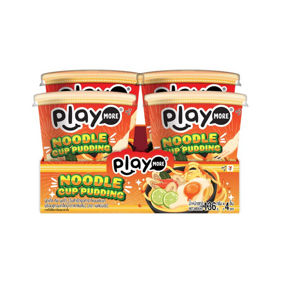 เพลย์มอร์ พุดดิ้งนู้ดเดิ้ลคัพ 136 กรัม (แพ็ก 4 ชิ้น)