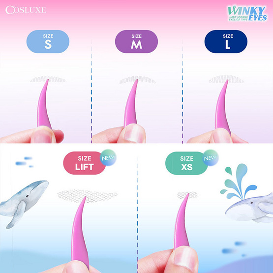 Cosluxe สติ๊กเกอร์ติดตาสองชั้น Winky Eyes Lacy Double Eyelids Tape (36คู่)