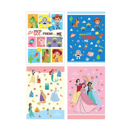 Sun-Star สมุดโน้ต A5 (28 แผ่น) 70g  Disney ปกคละลาย (แพ็ก 4 เล่ม)