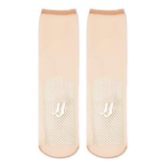 CC SOCK ถุงน่องข้อกลางกันลื่นสีเนื้อ แพ็ก 10 คู่