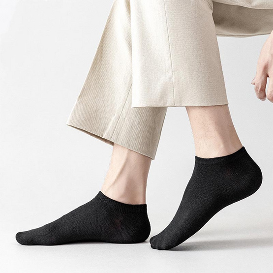 CC SOCK ถุงเท้าข้อสั้น สีดำ-สีขาว แพ็ก 20 คู่