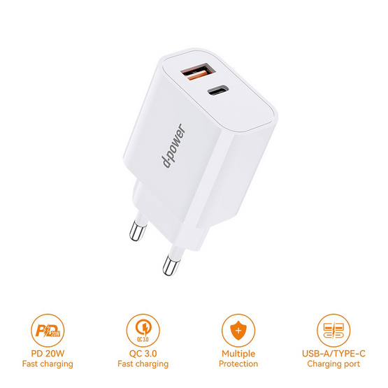 D-Power Adapter 20W รุ่น AP-25 White
