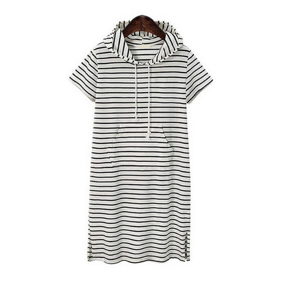 Forever25 เสื้อผ้าชุดเดรสคอตตอนลายทาง