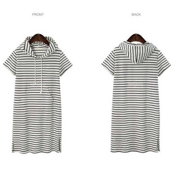 Forever25 เสื้อผ้าชุดเดรสคอตตอนลายทาง