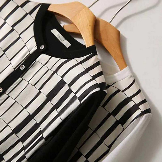 Forever25 เสื้อไหมพรมลายตารางแขนยาว