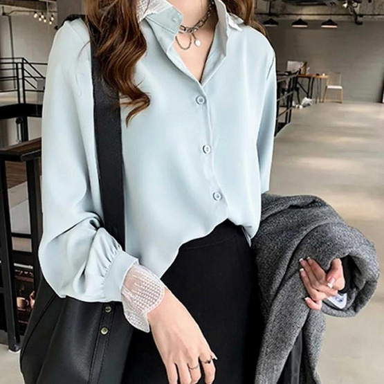 Forever25 เสื้อผ้าไหมอิตาลีแขนยาว