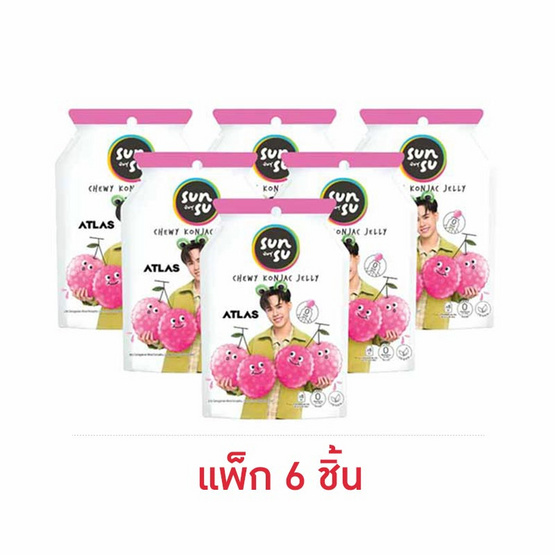 ซันซุ เยลลี่ผสมบุกกลิ่นลิ้นจี่ 96 กรัม (แพ็ก 6 ชิ้น)
