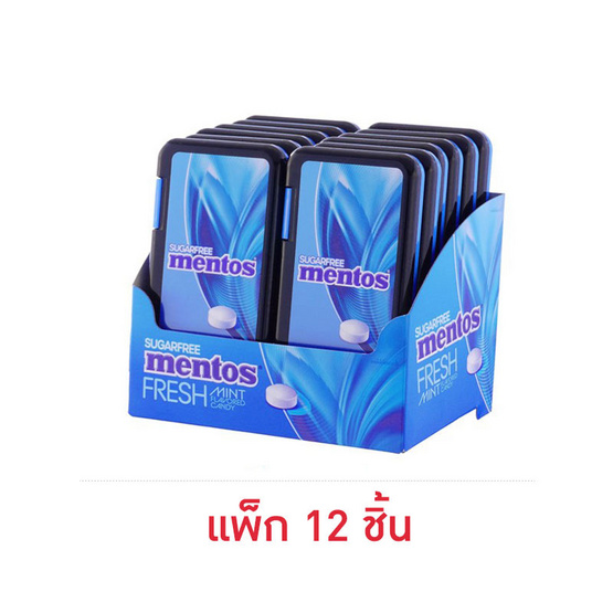 เมนทอส ลูกอมเฟรชมินต์ชูการ์ฟรี 21 กรัม (แพ็ก 12 ชิ้น)
