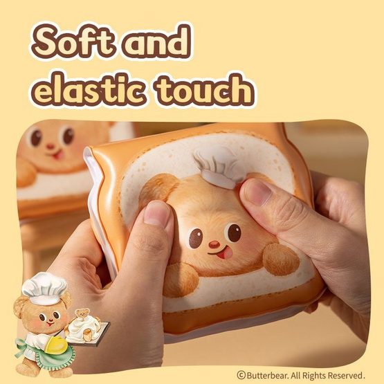 Deli สมุดฉีก ButterBear ทรงขนมปัง 80 แผ่น/เล่ม