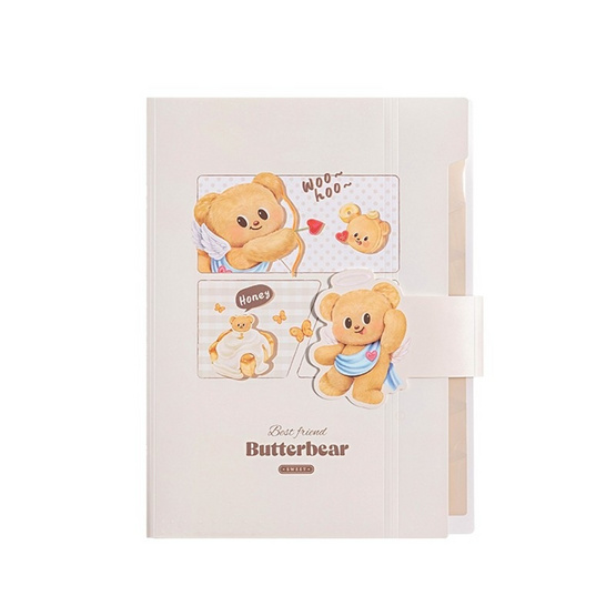 Deli แฟ้มเก็บเอกสาร Butterbear สีน้ำตาล 8 ช่อง ขนาด A4