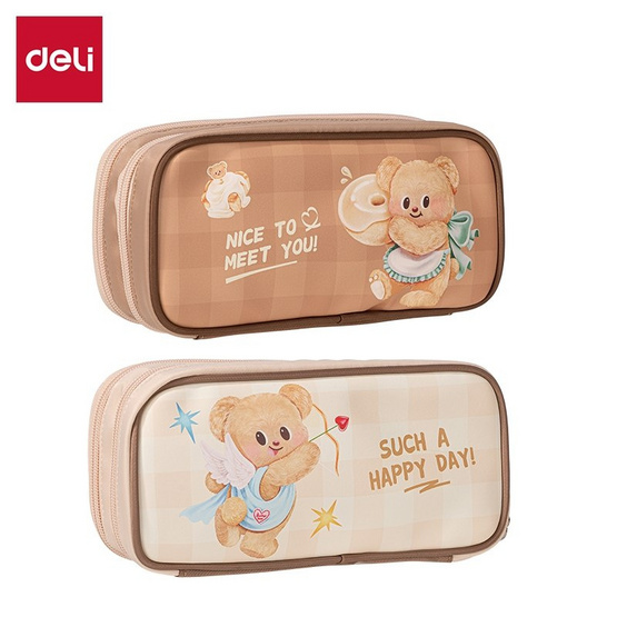 Deli กระเป๋าดินสอ Butterbear สีน้ำตาล