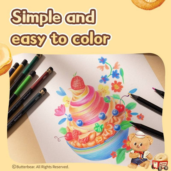 Deli ดินสอสีไม้ Butterbear กล่อง 12 แท่ง