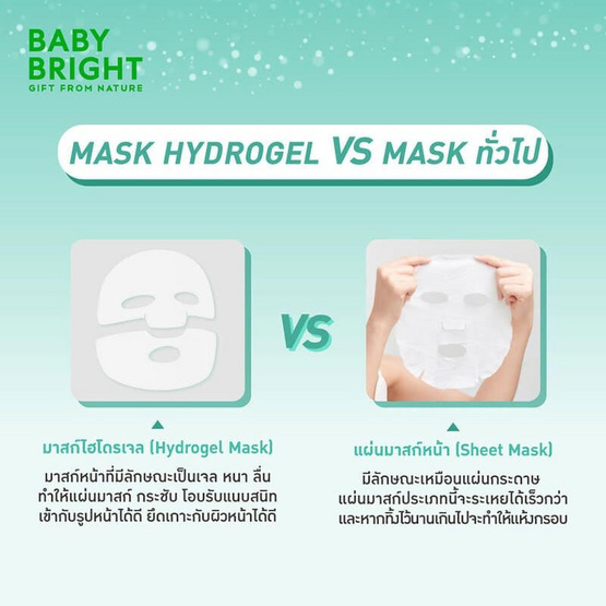 Baby Bright แผ่นมาสก์หน้า Rejulight Fill Lagen Hydrogel Mask 20 กรัม (6ซอง