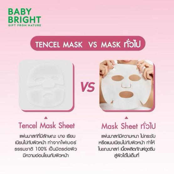 Baby Bright แผ่นมาสก์หน้า 10x Brightening Glass Skin Mask Sheet 20 กรัม ( 6 ซอง)