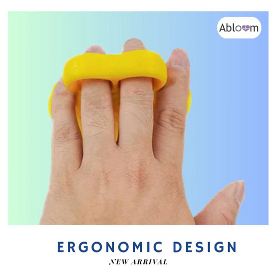 Abloom อุปกรณ์บริหารมือ วัสดุ TPR พร้อม ช่อง นิ้ว 2 ช่อง สีเหลือง