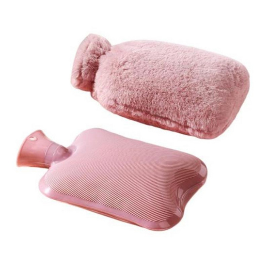 Abloom กระเป๋าน้ำร้อน พร้อมปลอกผ้า รุ่นขนนุ่มสีชมพู