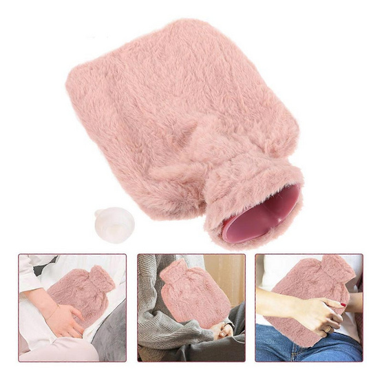 Abloom กระเป๋าน้ำร้อน พร้อมปลอกผ้า รุ่นขนนุ่มสีเทา