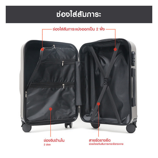 SUN SIRI กระเป๋าเดินทาง ABS+PC ขนาด 20 นิ้ว รุ่น 8230