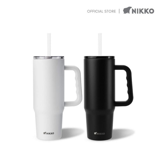 Nikko แก้วเก็บความเย็นหูจับพร้อมหลอด 0.9 ลิตร