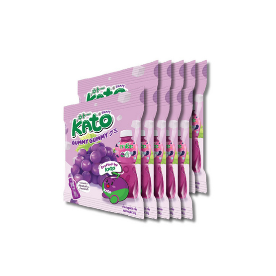 กาโตะ กัมมีเยลลี่เจลาตินผสมน้ำองุ่นกลิ่นองุ่น 28 กรัม (แพ็ก 10 ชิ้น)