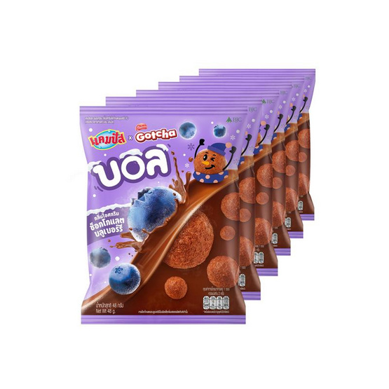 แคมปัสบอล ขนมอบกรอบกลิ่นไอศครีมช็อกโกแลตบลูเบอร์รี่ 48 กรัม (แพ็ก 6 ชิ้น)