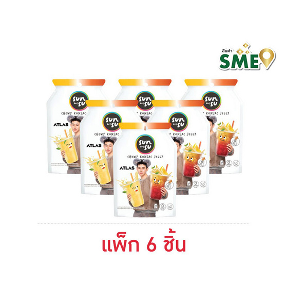 ซันซุ เยลลี่ผสมบุกกลิ่นชามะลิและชาดำยูสุ 96 กรัม (แพ็ก 6 ชิ้น)