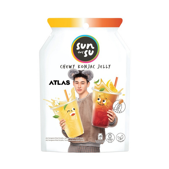 ซันซุ เยลลี่ผสมบุกกลิ่นชามะลิและชาดำยูสุ 96 กรัม (แพ็ก 6 ชิ้น)