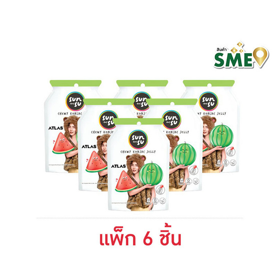 ซันซุ เยลลี่ผสมบุกกลิ่นแตงโม 96 กรัม (แพ็ก 6 ชิ้น)