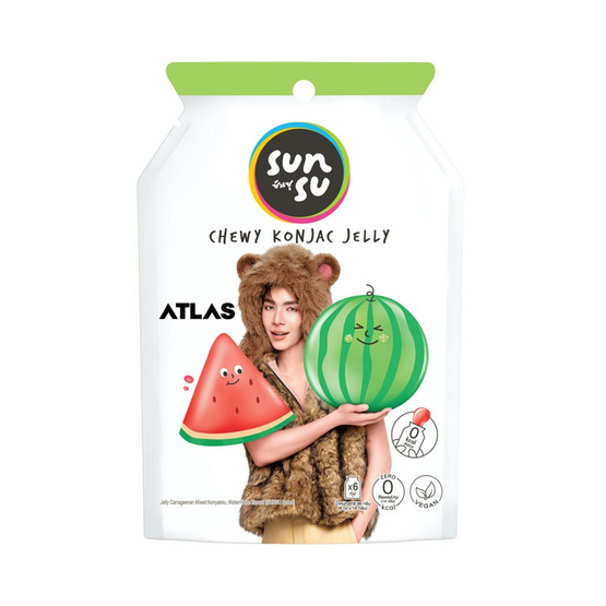 ซันซุ เยลลี่ผสมบุกกลิ่นแตงโม 96 กรัม (แพ็ก 6 ชิ้น)