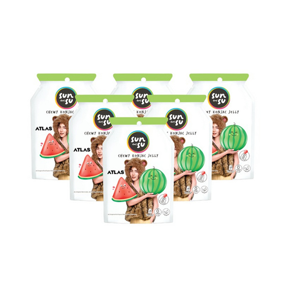 สั่งจอง  ซันซุ เยลลี่ผสมบุกกลิ่นแตงโม 96 กรัม (แพ็ก 6 ชิ้น)