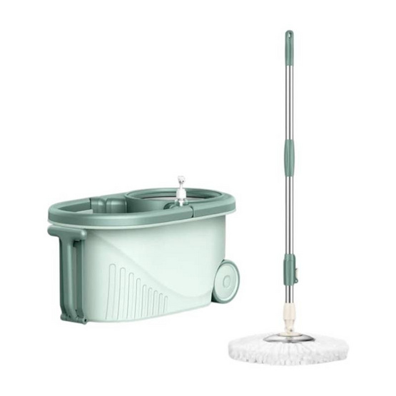 TS Modern Living Spin Mop ไม้ถูพื้นถังปั่น พร้อมผ้า รุ่น 4084 สีเขียว