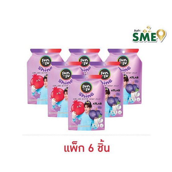 ซันซุไชน์ เยลลี่ผสมบุกไบโอตินซิงค์ กลิ่นทับทิม&แบล็กเคอร์แรนต์ 80 กรัม (แพ็ก 6 ชิ้น)