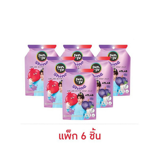 ซันซุไชน์ เยลลี่ผสมบุกไบโอตินซิงค์ กลิ่นทับทิม&แบล็กเคอร์แรนต์ 80 กรัม (แพ็ก 6 ชิ้น)
