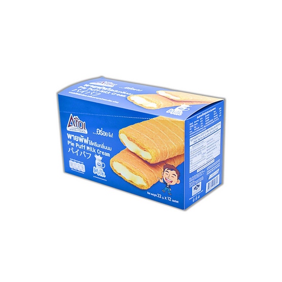 อร่อย พายพัฟไส้ครีม กลิ่นนม 22 กรัม (แพ็ก 12 ชิ้น)