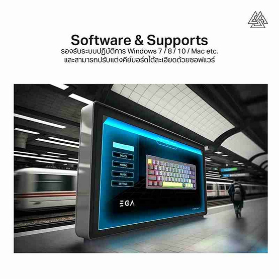 EGA คีย์บอร์ดเกม Blue Switch รุ่น CMK6 Wh