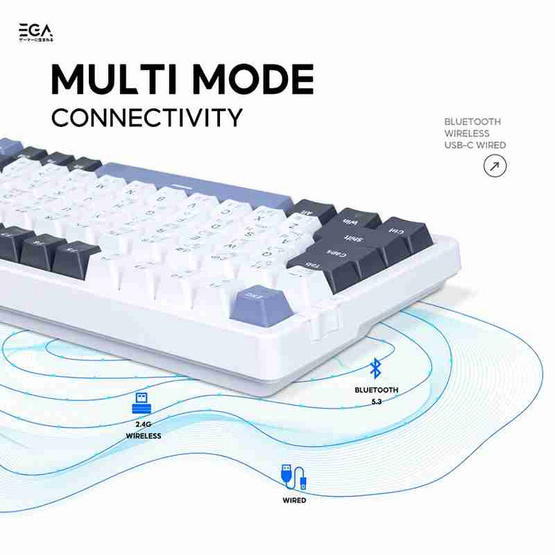 EGA คีย์บอร์ดเกม Red Switch รุ่น CMK9 Wh