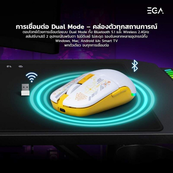 EGA เมาส์ไร้สาย รุ่น M16 White