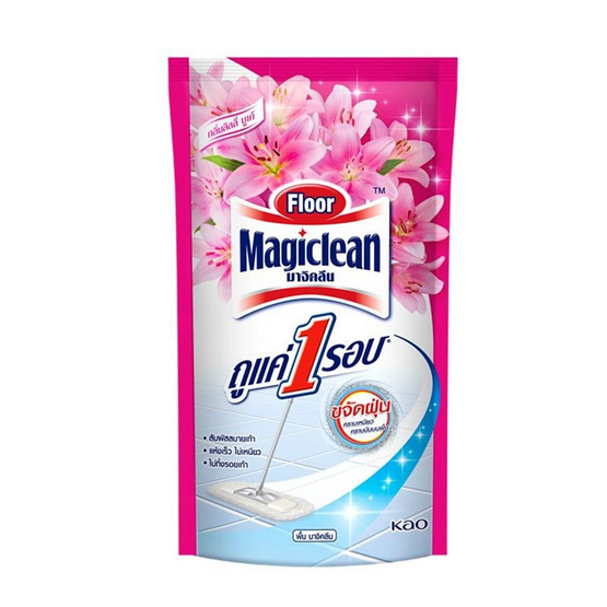มาจิคลีน น้ำยาถูพื้น กลิ่นลิลลี่บูเก้ 400 มล. สีชมพู (แพ็ก 3 ชิ้น)