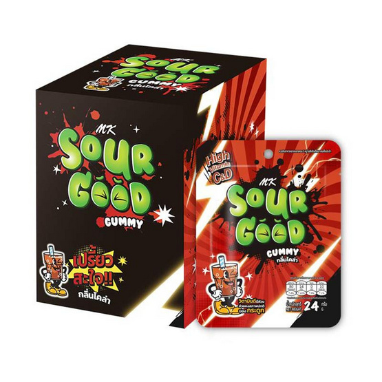 เอ็มเค กัมมี่ซาวร์กู๊ดกลิ่นโคล่า 24 กรัม (แพ็ก 10 ชิ้น)