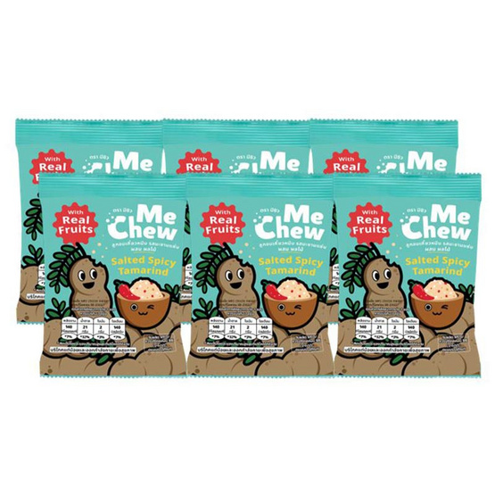 มีชิว ลูกอมเคี้ยวหนึบรสมะขามแซ่บ 35 กรัม (แพ็ก 6 ชิ้น)