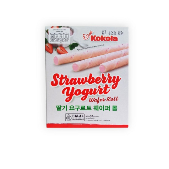 โคโคล่า เวเฟอร์โรลสอดไส้ครีมสตรอเบอร์รีโยเกิร์ต 50 กรัม (แพ็ก 6 ชิ้น)