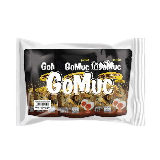 โกหมึก หนังปลาทอดกรอบรสไข่เค็ม 30 กรัม (แพ็ก 6 ชิ้น)