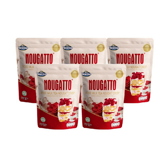 เนสไลน์นูกัตโตะ ชานมกุหลาบไส้นูกัต 50 กรัม (แพ็ก 5 ชิ้น)