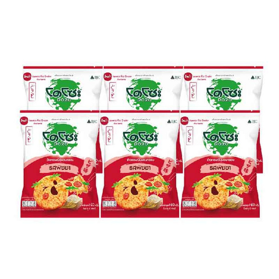 โดโซะ ข้าวอบกรอบรสพิซซ่า 60 กรัม (แพ็ก 6 ชิ้น)