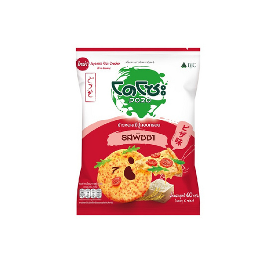 โดโซะ ข้าวอบกรอบรสพิซซ่า 60 กรัม (แพ็ก 6 ชิ้น)