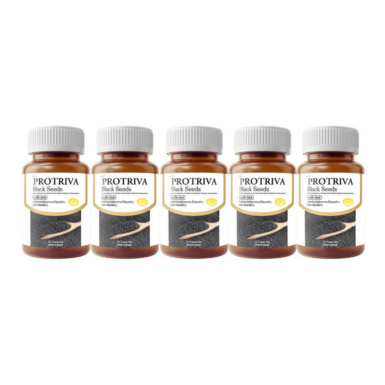 (Protriva) แบล็ค ซีดส์ ผลิตภัณฑ์เสริมอาหาร น้ำมันงาดำ บรรจุ 15 แคปซูล (แพ็ก 5 กระปุก)