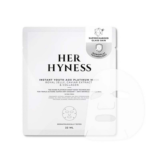 Her Hyness มาส์กหน้า Instant Youth AOX Platinum Mask 22ml (7แผ่น)