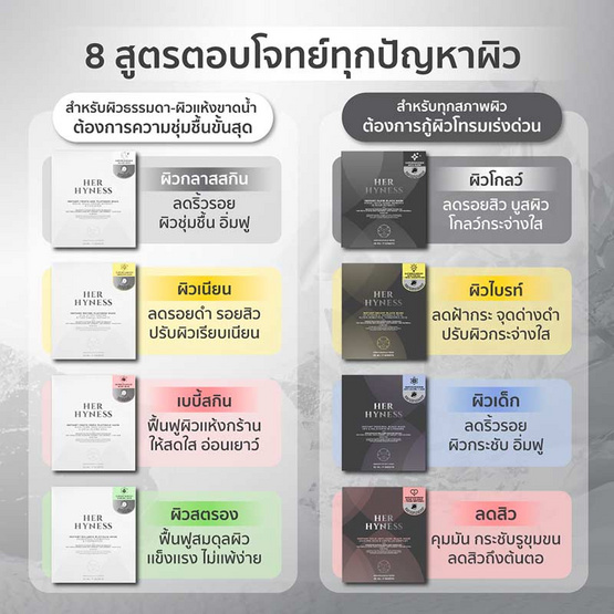 Her Hyness มาส์กหน้า Instant Youth AOX Platinum Mask 22ml (7แผ่น)