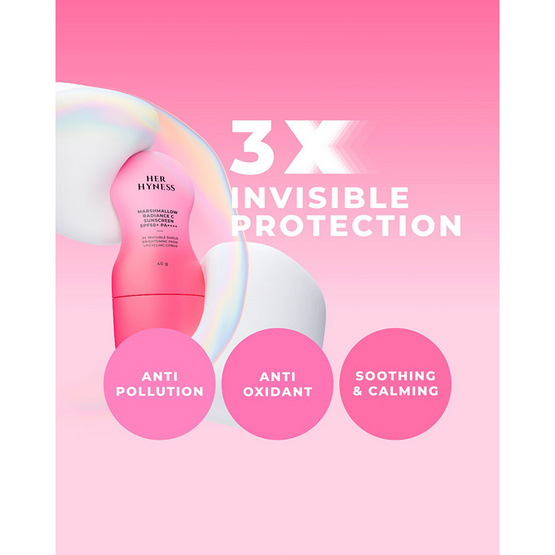 Her Hyness กันแดด Marshmallow Radiance C Sunscreen SPF50+ PA++++ 40กรัม